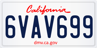 CA license plate 6VAV699