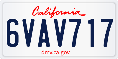 CA license plate 6VAV717
