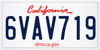 CA license plate 6VAV719