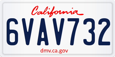 CA license plate 6VAV732