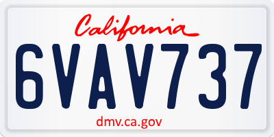 CA license plate 6VAV737