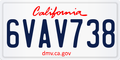 CA license plate 6VAV738