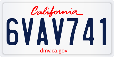 CA license plate 6VAV741