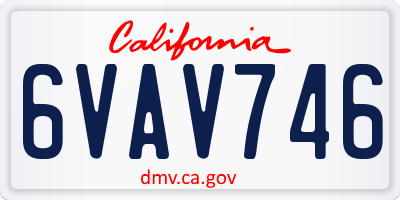CA license plate 6VAV746