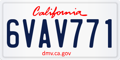 CA license plate 6VAV771