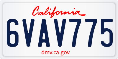 CA license plate 6VAV775