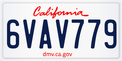 CA license plate 6VAV779