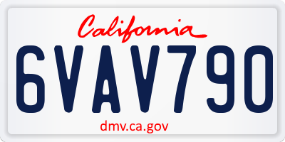 CA license plate 6VAV790
