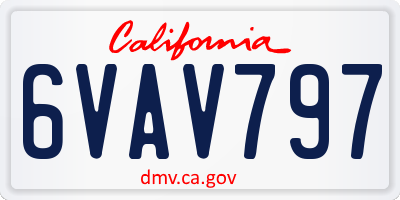 CA license plate 6VAV797