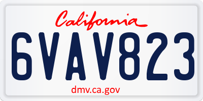 CA license plate 6VAV823