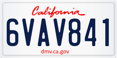 CA license plate 6VAV841