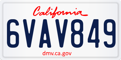 CA license plate 6VAV849