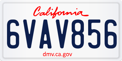 CA license plate 6VAV856