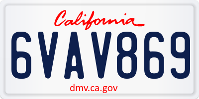 CA license plate 6VAV869