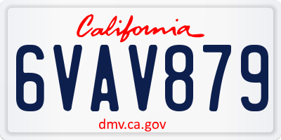 CA license plate 6VAV879