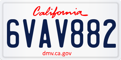 CA license plate 6VAV882