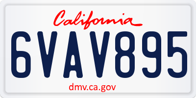 CA license plate 6VAV895