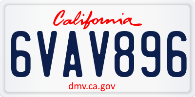 CA license plate 6VAV896