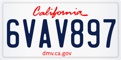CA license plate 6VAV897