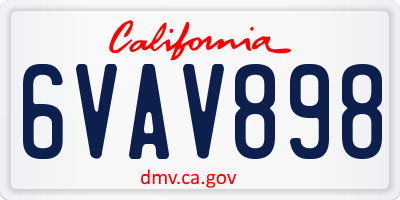 CA license plate 6VAV898