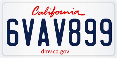 CA license plate 6VAV899