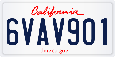 CA license plate 6VAV901