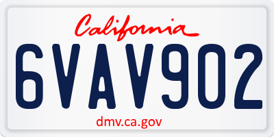 CA license plate 6VAV902
