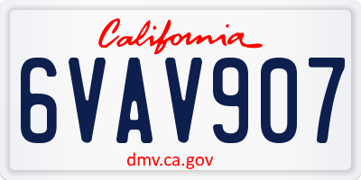 CA license plate 6VAV907