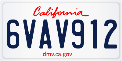 CA license plate 6VAV912