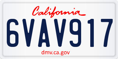 CA license plate 6VAV917