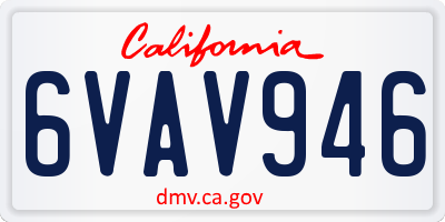 CA license plate 6VAV946