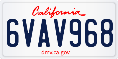 CA license plate 6VAV968