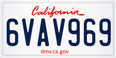 CA license plate 6VAV969