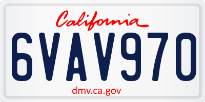 CA license plate 6VAV970