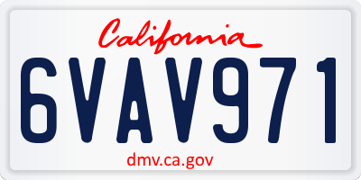 CA license plate 6VAV971