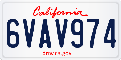 CA license plate 6VAV974