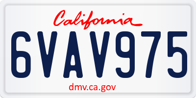CA license plate 6VAV975