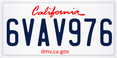 CA license plate 6VAV976