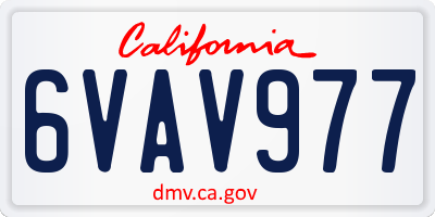 CA license plate 6VAV977