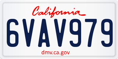 CA license plate 6VAV979
