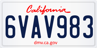 CA license plate 6VAV983