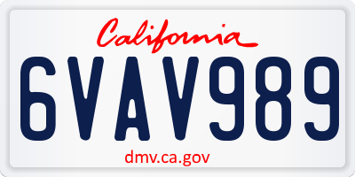 CA license plate 6VAV989