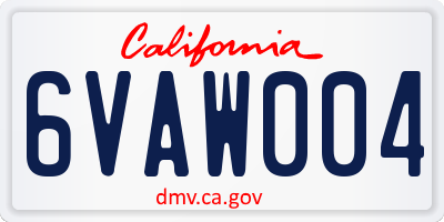 CA license plate 6VAW004