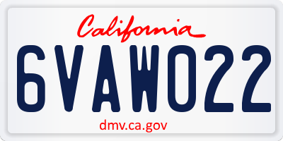 CA license plate 6VAW022
