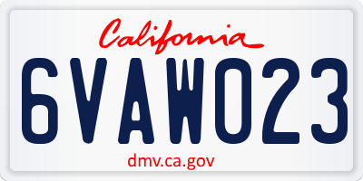 CA license plate 6VAW023