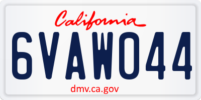 CA license plate 6VAW044