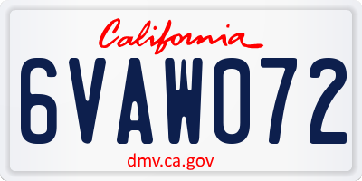 CA license plate 6VAW072