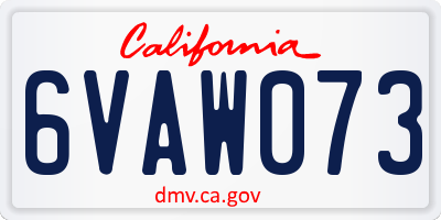 CA license plate 6VAW073