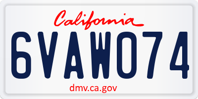 CA license plate 6VAW074