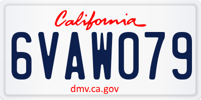 CA license plate 6VAW079